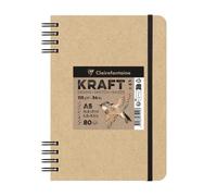 Kraft carnet double spirale 80F A5 115g
