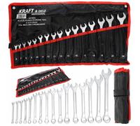 KRAFT&DELE JEU DE CLÉS MIXTES 6-24 mm ET CLÉS À ANNEAUX PLATS 16 PIÈCES