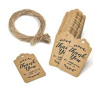 Kraft Gift Tags With String, 200pcs Multi Style Labels For Present Birthday Wedding Party Favor Hanging Tag With 40 Meters Jute Twine (brown)