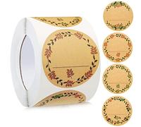 Kraft Handmade with Love Stickers,Rouleau d'étiquettes Baking Sticker,Self-Adhesive Label pour cadeaux,Stickers Etiquettes pour Mariage Cadeau,Rouleaux d'autocollants faits mai (Nouveau B)