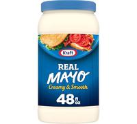 Kraft Real Mayo Mayonnaise crémeuse et lisse - Condiment classique à tartiner pour sandwichs, salades et sauces, fabriqué avec des œufs sans cage, pour un style de vie cétogène et faible en glucides