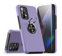 KRAFTCARE Coque pour Samsung Galaxy A53 5G, Housse avec Protection en Verre blindé, Case avec Support d'anneau 360°, Résistant à la rayure, Violet