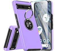 KRAFTCARE Pour Google Pixel 7a Cas Avec Bague De Béquille Et Protecteur D'écran, Antichoc Et Anti-rayures 360 ° Support De Bague Magnétique Stand Couverture De Téléphone Pour Google Pixel 7a - Violet