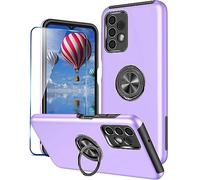 KRAFTCARE Pour Samsung A13/A04S Coque Avec Bague De Béquille Et Protecteur D'écran, Antichoc Et Anti-rayures 360 ° Support De Bague Magnétique Stand Couverture De Téléphone Pour Samsung Galaxy A13