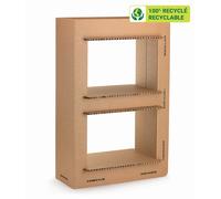 KRAFTDESIGN Etagère 2 cases H. 91,5 cm en carton alvéolaire - Kraft naturel
