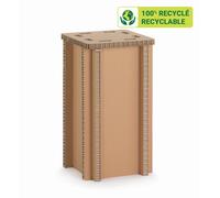 KRAFTDESIGN Tabouret haut H. 75,5 cm en carton alvéolaire - Kraft naturel