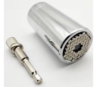 Kraftfeld Clé à douille universelle 1/2" / 7-19 mm ou 3/8" / 11-32 mm + adaptateur HEX pour visseuse sans fil / cliquet / tournevis (1/2" / 11-32 mm)