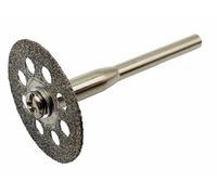 KRAFTFELD Lot de 5 mini disques à tronçonner diamantés de 22 mm de diamètre + mandrin de serrage pour outil multifonction, visseuse sans fil, perceuse, etc