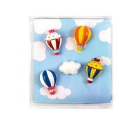 Kraftheld | Lot de 5 aimants décoratifs ballon | Aimants de ballons multicolores, décoratifs, colorés | Aimants de réfrigérateur en forme de montgolfière | Décoration magnétique comme cadeau