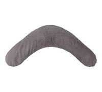 KraftKids Coussin d'allaitement en cord large - Gris - Coussin de grossesse - 190 cm - Bords extérieurs - Avec micro perles EPS - Coussin de positionnement avec certificat Toxproof du TÜV de Rhénanie