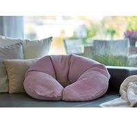 KraftKids Coussin d'allaitement en piqué gaufré rose Coussin de grossesse de 190 cm Dimensions extérieures avec micro perles en polystyrène expansé Coussin de positionnement avec certificat