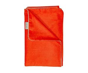 KraftKids Couverture pour bébé en velours côtelé - Orange pur - 70 cm x 100 cm - 100 % mousseline - Avec amour - Fabriquée à la main dans l'UE