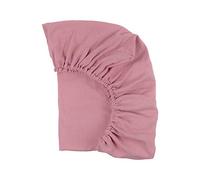 KraftKids Drap-housse en mousseline rose 100 % coton - Dimensions 120 x 60 cm - Fabriqué à la main dans l'UE.