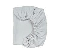 KraftKids Drap housse mousseline double crêpe gris en 100 % coton - Dimensions : 140 x 70 cm - Fabriqué à la main dans l'Union européenne.