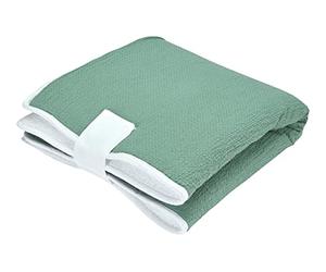 KraftKids Matelas à langer de voyage en double crépon vert jade - 60 x 60 cm - Fabriqué avec amour dans l'Union Européenne
