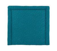 KraftKids Matelas à langer en mousseline à pois dorés sur bleu pétrole 75 x 70 cm (l x p)