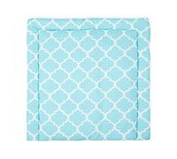 KraftKids MKT112 Matelas à langer en forme de trèfle marocain, turquoise, 75 x 70 cm, coussin à langer, multicolore, 630 g