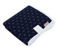 KraftKids Tapis de voyage en mousseline bleu foncé ancre 3 couches imperméable douce éponge 100% coton