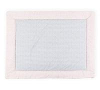 KraftKids Tapis d'éveil avec motif plumes blanches sur rose, couverture rembourrée en coton de qualité supérieure dans les dimensions 100 x 135 cm