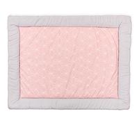 KraftKids Tapis d'éveil blanc uni avec diamants fins sur vieux rose - Couverture rembourrée en coton de qualité supérieure - Dimensions : 100 x 135 cm