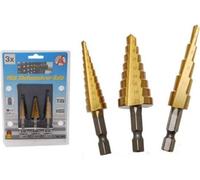 KRAFTMANN 1616 Jeu de forets étagés HSS, 3-20 mm, 3 pièces