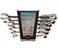 KRAFTMANN 30004 Jeu de clés à cliquet à fourche, 8-19 mm, têtes flexibles, 6 pcs.