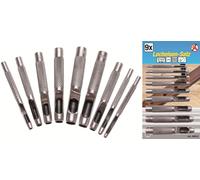 KRAFTMANN 50619 Jeu de poinçons, 2.5 - 10 mm, 9 pcs.