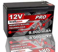 kraftmax Batterie au plomb Industrial Pro [ 12 V / 9 Ah ] AGM haute performance - Batterie au plomb de dernière génération