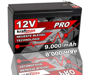 kraftmax Batterie au plomb Industrial Pro [ 12 V / 9 Ah ] AGM haute performance - Batterie au plomb de dernière génération