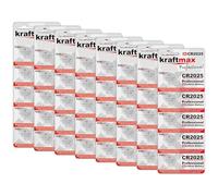 kraftmax Lot de 40 piles bouton CR2025 au lithium haute performance 3 V CR 2025 pour applications professionnelles
