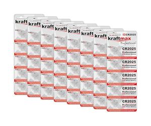kraftmax Lot de 40 piles bouton CR2025 au lithium haute performance 3 V CR 2025 pour applications professionnelles