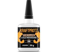 Kraftprotz Ceramique 50 G - Colle Instantanée Extra Forte - Colle Céramique Transparente - Super Colle - Résistant À L'eau - Idéal Pour La Céramique, La Faïence & La Porcelaine