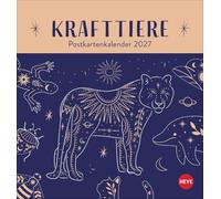 Krafttiere Postkartenkalender 2027: Der spirituelle Begleiter mit aufmunternden Botschaften für alle, die im Alltag Motivation wünschen. Kalender zum Aufstellen in den Maßen 16 x 17 cm