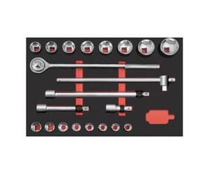 Kraftwerk Coffret de douilles 3/4" Kraftwerk PRO LINE EVA, insert 60x40 cm, 21 pcs. Quantité:1