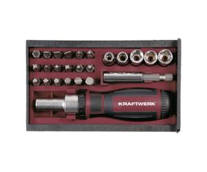 Kraftwerk Kraftwerk Boîte de bits de tournevis à cliquet 1/4", 25 pièces Quantité:1