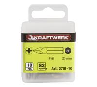 Kraftwerk Tools 2701-10 Embout Phillips 1/4" 25 mm No. 1, 10pcs