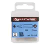 Kraftwerk Tools 2712-5 EmboutPozidriv 1/4" 25 mm No.2,5pcs