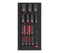 Kraftwerk Kraftwerk Inlay de clé à chocs 1/2" long 15 pièces 20x40 Quantité:1