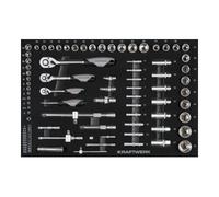 Kraftwerk Kraftwerk Jeu de douilles 1/4“+3/8“+1/2“, équipé, 86 pièces. Quantité:1