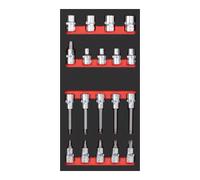 Kraftwerk Kraftwerk Jeu de douilles à cliquet 1/2" TX 19 pièces 20x40 insert Quantité:1