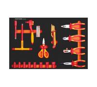 Kraftwerk Kraftwerk VDE Insert avec clé à cliquet 3/8" / douilles / pinces / outils de coupe 18 pièces Quantité:1