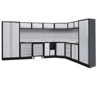 Kraftwerk Unité murale Kraftwerk à 8 éléments avec paroi à trous carrés Longueur 3819 mm 2824 mm Plan de travail en inox Quantité:1