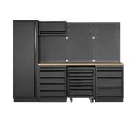 Kraftwerk Mobilier d'atelier Mobilio 4 éléments Kraftwerk, armoire haute, paroi perforée, hêtre Quantité:1