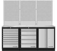 Kraftwerk Mobilier d'atelier Mobilio 3 éléments Kraftwerk, paroi perforée, acier inoxydable Quantité:1