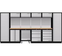 Kraftwerk Mobilier d'atelier Mobilio 6 éléments Kraftwerk, 2x armoire haute, chariot d'atelier, hêtre Quantité:1