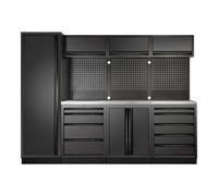 Kraftwerk Système d'armoire d'atelier à 4 éléments Kraftwerk en acier inoxydable à trous carrés de 2640 mm de long Quantité:1