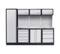 Kraftwerk Système d'armoire d'atelier à 4 éléments Kraftwerk en acier inoxydable à trous carrés de 2640 mm de long Quantité:1