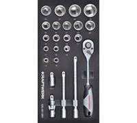 Kraftwerk Tools 105.301.005 Jeu de cliquets réversibles 1/2'' 23-pcs. Inlay 20x40