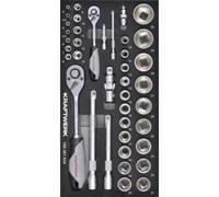 Kraftwerk Tools 105.301.034 Jeu de cliquets réversibles 1/4" + 1/2" 40-pcs. Insert 20x40