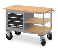 Kraftwerk Tools 143.835.007 Établi à roulettes avec 4 tiroirs et 2 étagères